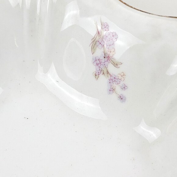 Vintage Serving Bowl Porcelain Gold Trim Leaves Purple Flowers Germany - Picture 4 of 9